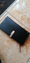 Cartera larga de piel sintética para mujer, monedero cartera borla, tarjetero, bolso de mano tipo monedero