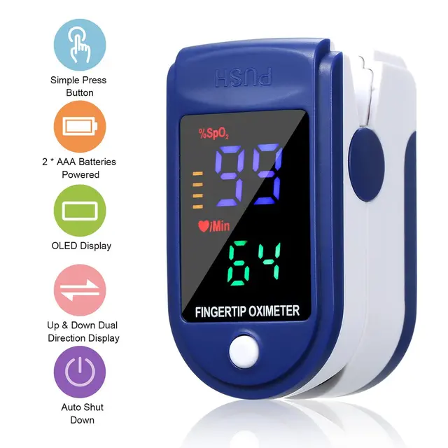 SMH01 Durable Portable Finger Pulse Oximeter Sports Finger Clip LED