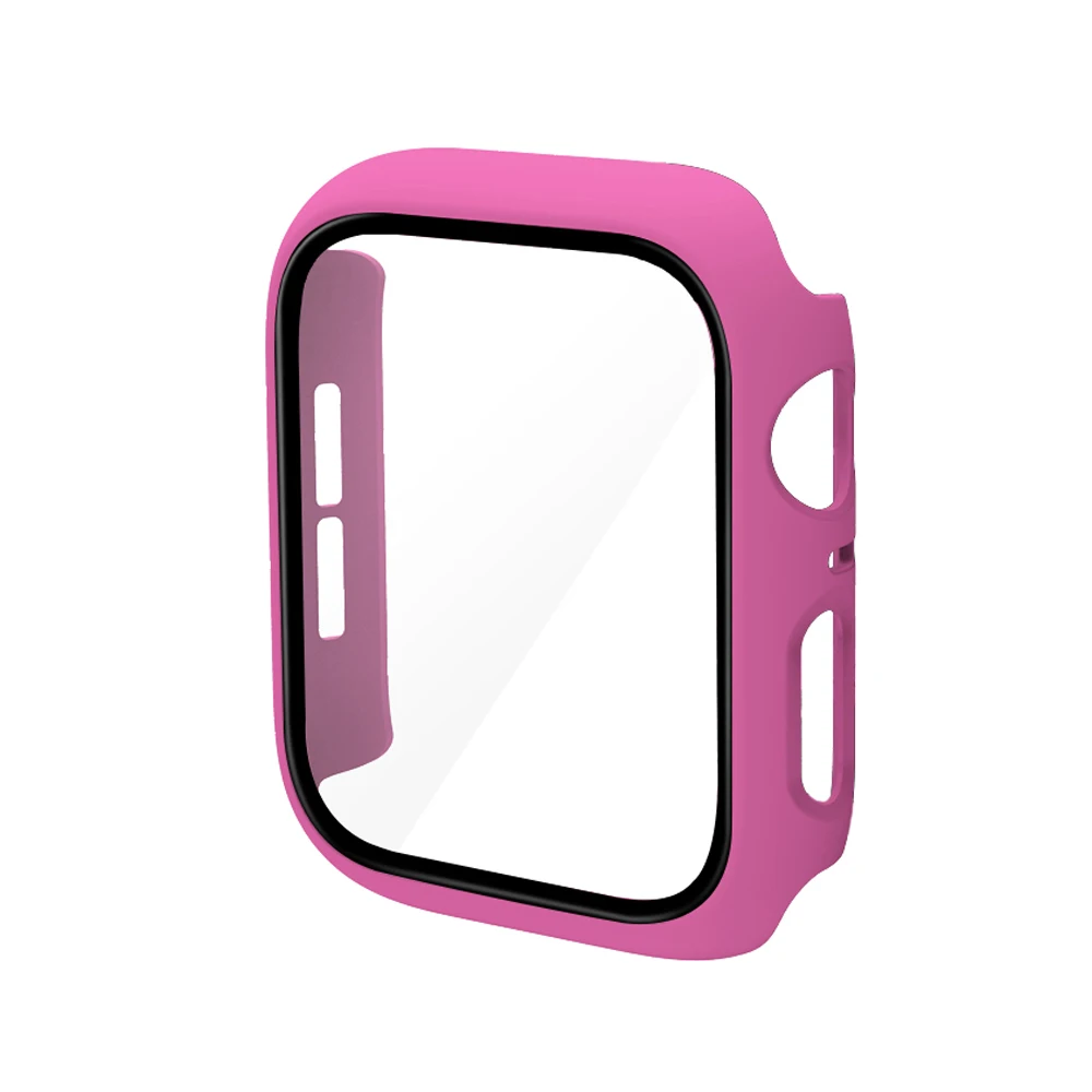 360 Full Bumper Frame Matte Hard Case for Apple Watch 7/6/SE/5/4/3/2/1 Cover Tempered Glass Film for iWatch 41MM 45MM 40MM 44MM