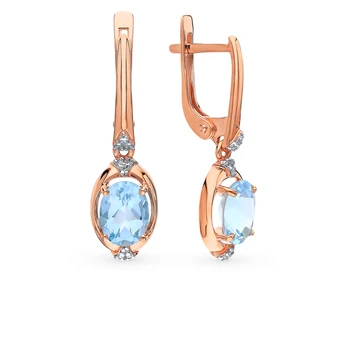 

Gold earrings with Topaz and cubic zirconia sunlight sample 585
