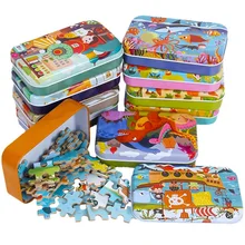 

Hot New 60 Pieces Wooden Puzzle Toys for Children Cartoon Animal Vehicle Wood Jigsaw Baby Educational Toy Kids Christmas Gift