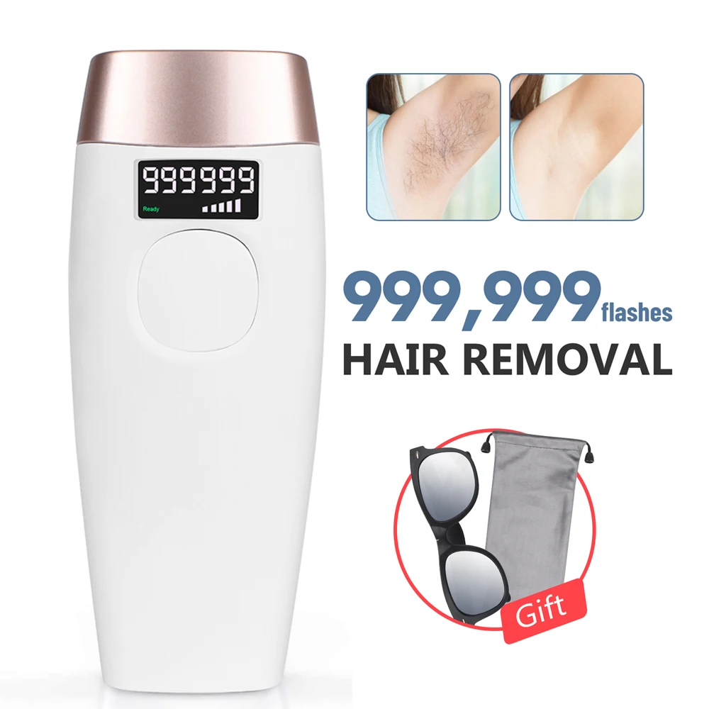 Remoção do Cabelo a Laser Removedor de Cabelo Máquina para Uso Flashes Permanente Depilador Indolor Display Lcd Corpo Doméstico Feminino 999999 Ipl
