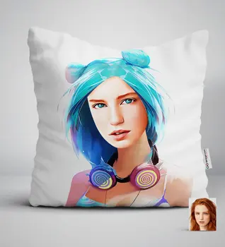 

Personalized Women 'S Abstract Caricature Of White Yastık-23