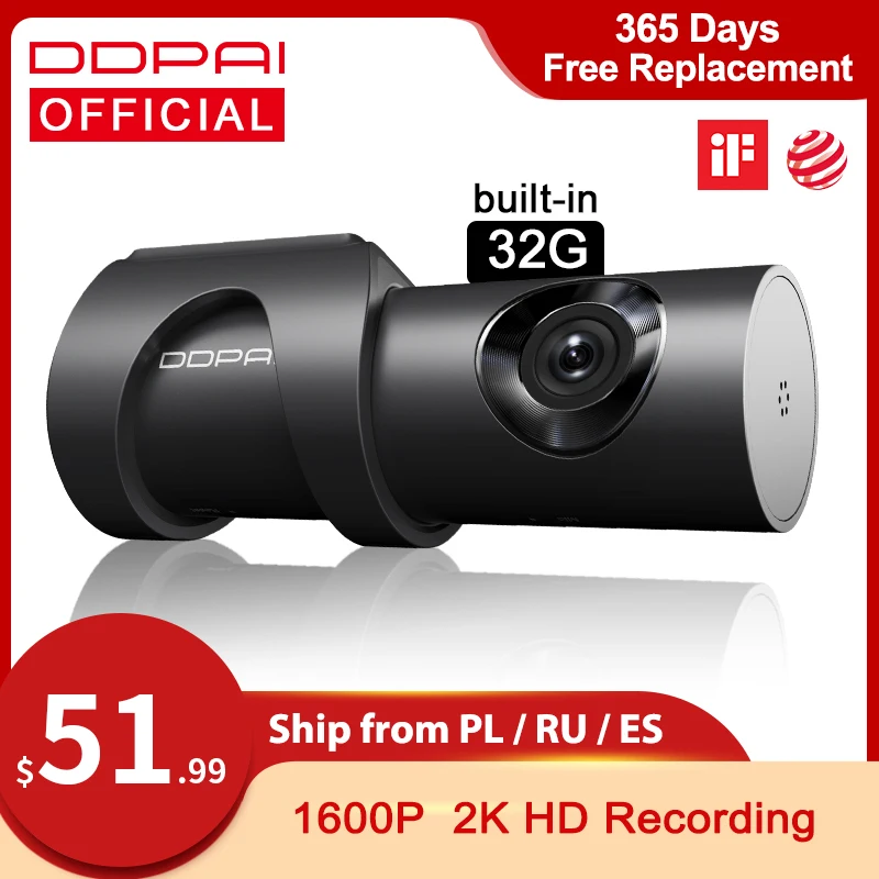 US $54.99 DDPAI Dash Cam Mini 3 1600P HD 2K Car Camera Auto Drive Vehicle Video Recroder Android Wifi 24H Parking Monitor Hidden DVR Mini3
