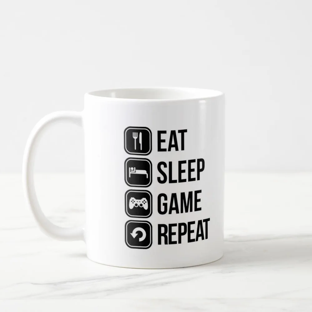 Eat Sleep Game Repeat Mug Playstation Gaming Gift gamer Gamer Video | Дом и сад