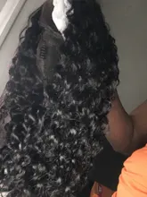 Pelucas de cabello humano con cierre Frontal para mujer, postizo de encaje de 5x5 con ondas profundas brasileñas de 30 pulgadas, color Natural con agua rizada