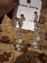 Grace Jun alta calidad de diamantes de imitación Clip de perla simulada en pendientes sin Piercing para las mujeres Weddng de lujo Clip de oreja