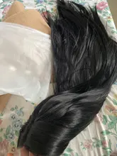 KooKaStyle-peluca sintética de malla con división para mujeres negras, cabellera larga y Lisa, Natural, resistente al calor