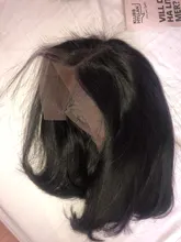 Ali Grace Bob pelucas delanteras de encaje para las mujeres corto pelo humano con corte Bob cierre peluca cabello Natural brasileño de encaje recto frente Bob pelucas