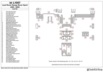 

Interior trim for Land Rover Range Rover Sport 2005-2009. Set L1057.