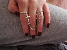 Conjunto de anillos circulares de Metal para mujer, Hiphop/Rock, accesorios de dedo abiertos, anillo de cola de Color plateado, regalo de joyería