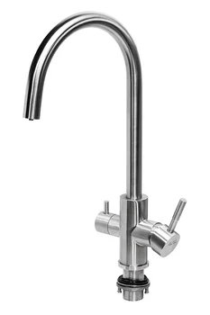

Profsan псм-300-11, stainless steel kitchen faucet (with filter connection, side handles)