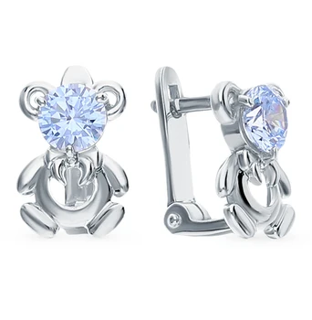 

Silver earrings with cubic zirconia sunlight sample 925 test