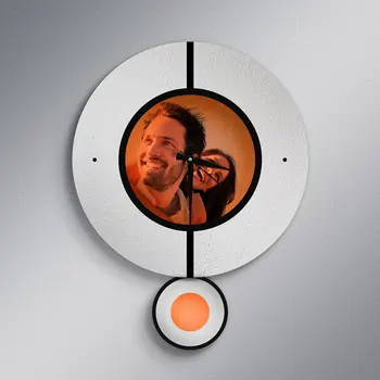 

Personalized Picture Wooden Pendulum Wall Clock-1