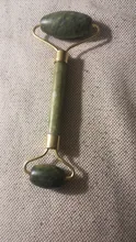 Rodillos de piedra de Jade para masaje Facial, Piedra Rosa de cuarzo Natural, para adelgazar la barbilla, estiramiento Facial, cuidado de la piel
