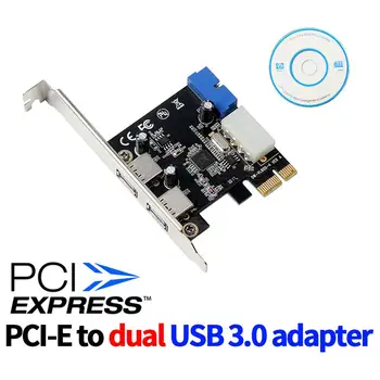 

PCI express X1 to dual USB 3.0 20pin adapter expansion card support x4 x8 x16 for desktop motherboard