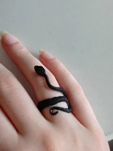 1 Uds estereoscópica nuevo Retro Punk muy grandes anillo de serpiente de la personalidad de la moda serpiente anillo ajustable con apertura de la joyería como regalo
