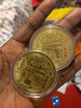 Moneda de Bitcoin coleccionable, recuerdo bañado en Oro creativo, gran regalo, colección de arte de monedas, Moneda conmemorativa de oro física, 1 Uds.