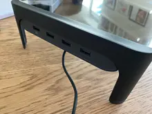 Laptop-Stand Desk-Riser Monitor Notebook Usb-Hub Fast-Charger Desktop Space-Bar 4ports