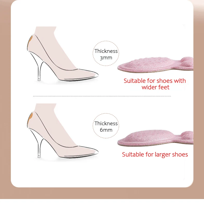 New Women Thicken High Heel Pad Adjust Size Adhesive Heels Pads Liner Grips Protector Sticker Pain Relief Foot Care Insert