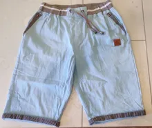 Mens Shorts Breeches Drawstring Bermuda Fashion-Style Male Cotton Summer Casual Elastic-Waist