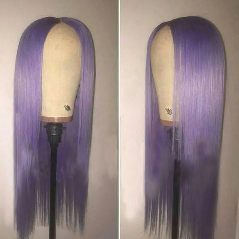 150% фиолетовый Синтетические волосы на кружеве человеческих волос парики 13x4 HD прозрачный предварительно бразильские прямые волосы Синтетические волосы на кружеве парик для черных Для женщин non-реми