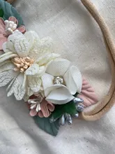 Diademas de flores para bebé, cintas elásticas de nailon hechas a mano con flores para niña recién nacida, 3 estilos