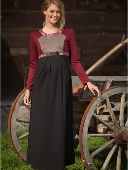 

Maternity Clothing Leather Bows Arched Long Dress