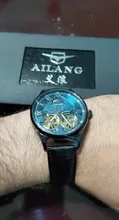 AILANG Marca original 2019 doble Tourbillon reloj masculino mecánico automático último diseño reloj doble volante para hombre reloj mecánico automático moda casual hombre de negocios Luminosa impermeable Reloj