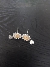 Pendientes de plata de ley 925 de moda pendientes con forma de Margarita pendientes para mujeres chica hipoalergénico de plata-joyería de Brincos VES6005