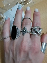 Tocona 6 unids/set Bohemia Color de plata antiguo Cross Arrow de diamantes de imitación negro anillos de encanto establece para las mujeres joyería de fiesta de кольца 3450