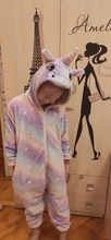 Unicorn Pajamas Onesie Nightie Kugurumi Winter Kids Sleepwear Flannel Cartoon Panda Overall-Hoodie