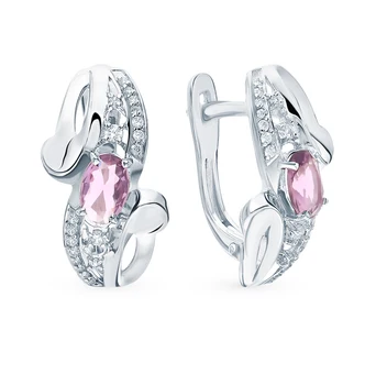 

Silver earrings with crystals and cubic zirconia sunlight sample 925
