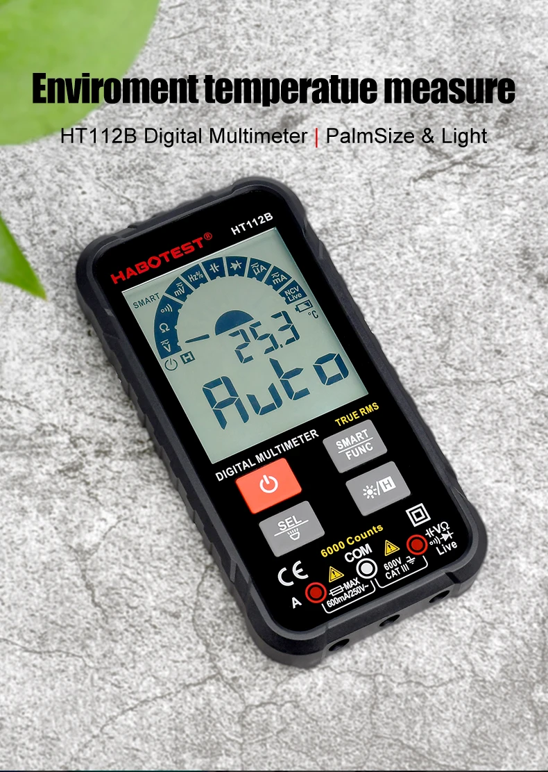 Digital Multimeter Professional Smart Multimeter AC DC Voltage Current TRMS Capacitance HZ REL OHM MultiTester DMM Meter personalised tape measure