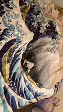 Tapiz japonés con estampado de ondas de Kanagawa, tapete de ballena Arowana para colgar en la pared, colcha Bohemia, esterilla de Yoga, manta de 200x148cm