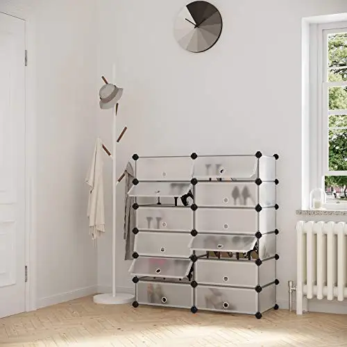 12 Cube Lock Shoe Rack Closet Wardrobe Storage Organizer Camping
