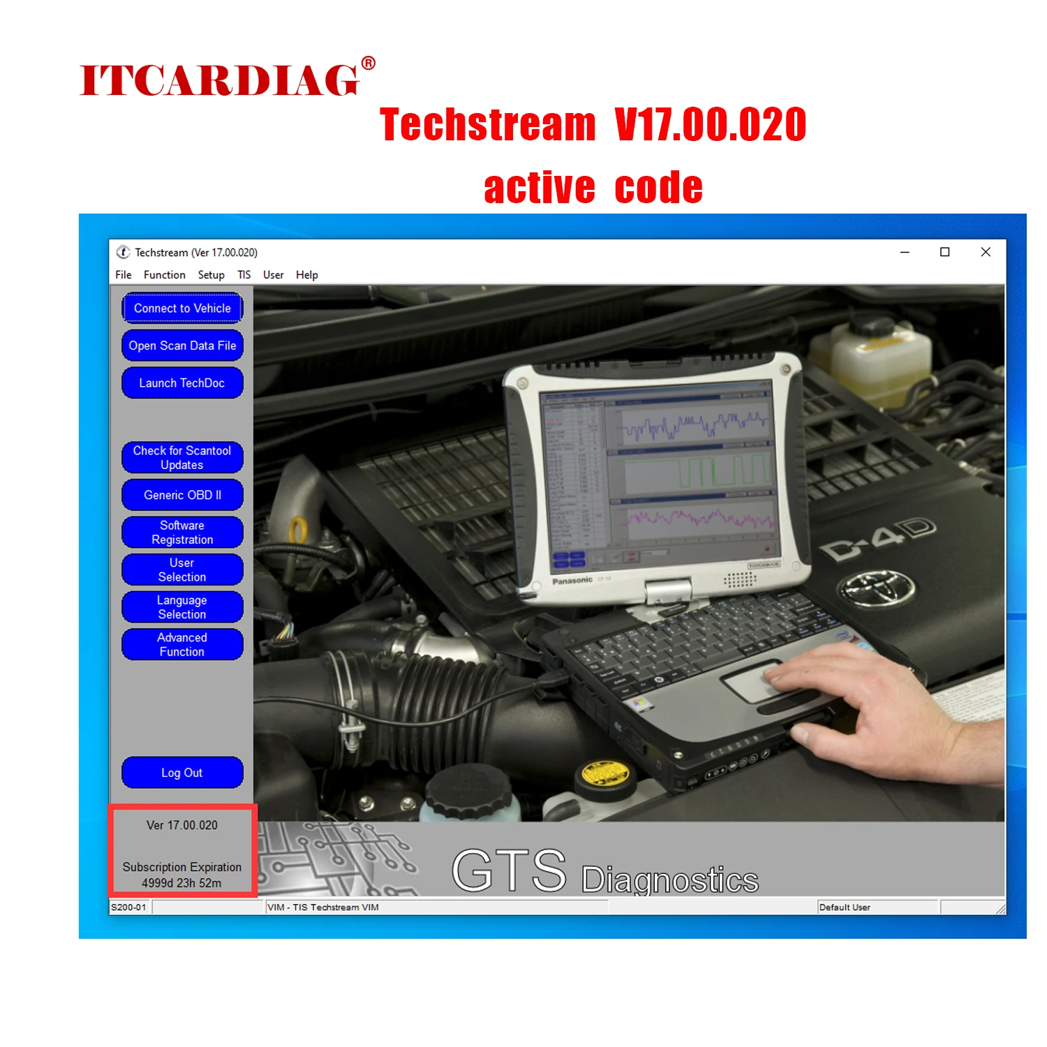 Newest Version 2/2022 FOR TOYOTA TIS Techstream 17.00.020 Software Link and Active Code Work with MINIVCI MINI VCI OTC temp gauge car