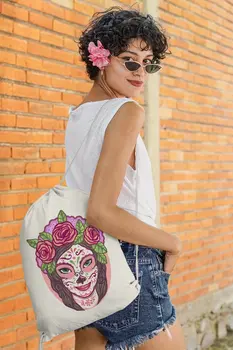 

Angemiel Bag Tattooed Flowering Mexican Girls Cloth Backpack