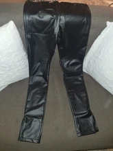 2020 pantalones de invierno pantalones Leggings de cuero de las mujeres ocasionales de la Pu caliente para mujer abierto Pantalones Slim Fit otoño cintura alta pantalones de cuero