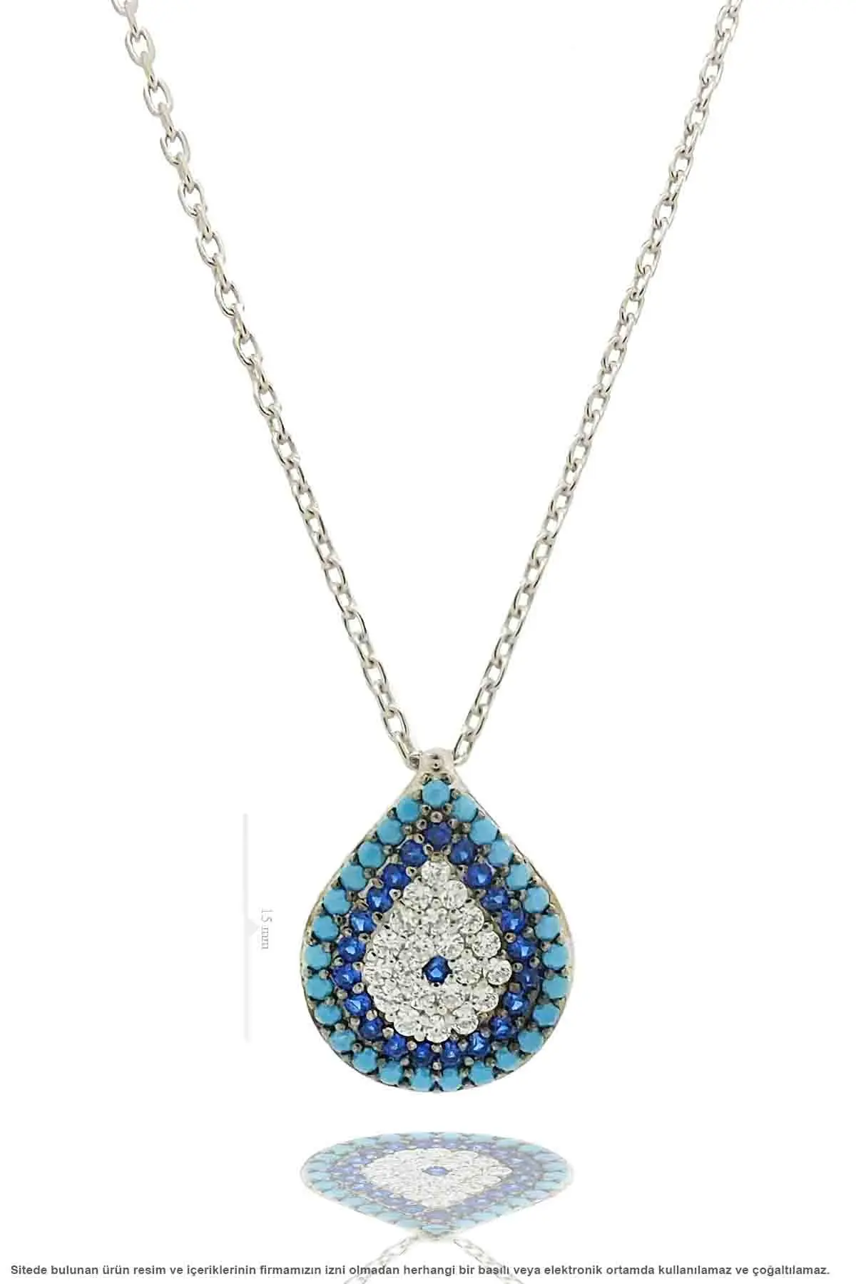 

Drop Model Women Silver Evil Eye Necklace