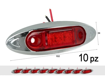 

10 PCs Led side lights 24V 12V red color for clearance lights courtesy license plate dome hood Camper tractor truck boat