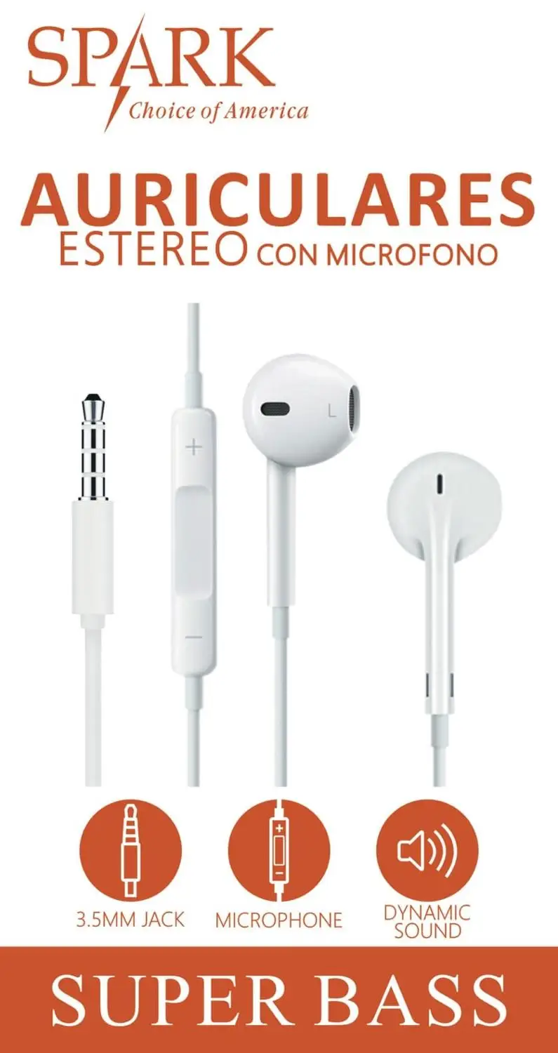 Auriculares manos libres Jack 3,5 compatible con Android y Iphone 5/6/6S