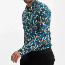 DeFacto модные мужские рубашки с длинным рукавом, рубашки с принтом, мужские повседневные рубашки с воротником с лацканами, новые-M4173AZ19AU