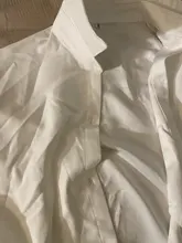 White Blouse Official-Tops Green Shirt Spring-Pocket Oversized Blusas Long-Sleeve Lizkova