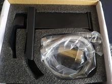 Bathroom Basin Faucet Tap Mixer Vanity-Sink Waterfall Brass Black-Plated Single-Handle