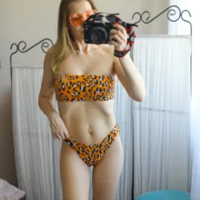 Traje de baño de dos piezas para mujer, bañador con sujetador, Bikini Sexy de leopardo, novedad de 2021