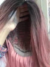 Cosplay Wigs Tiny-Lana Black Pink Women Middle-Part Heat-Resistant Long Ombre Ash 