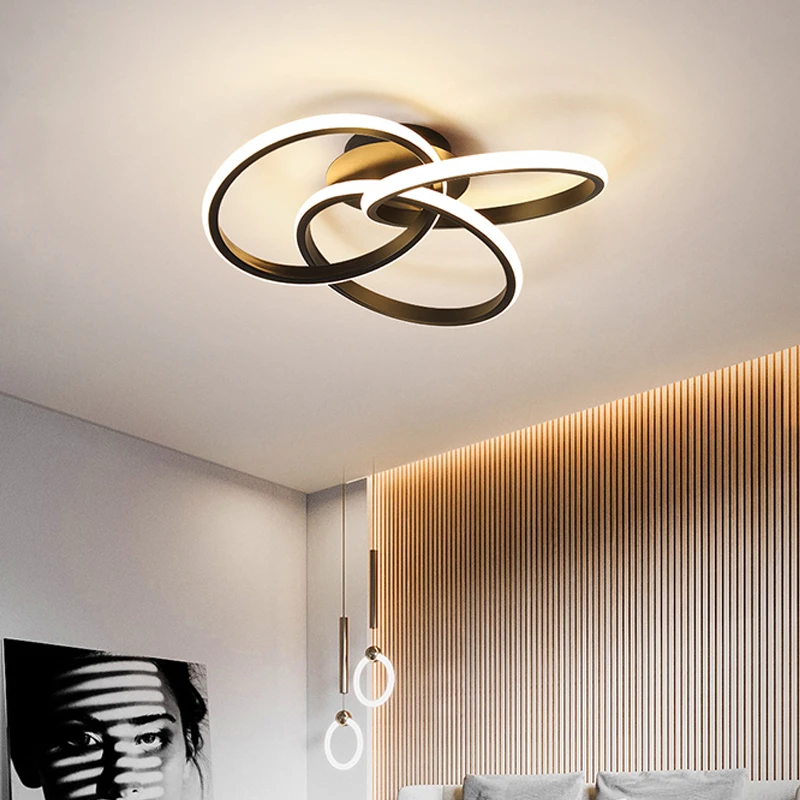 dining light fixtures Modern Simple Art Design LED Chandelier For Living Room Bedroom Dining Room Kitchen Aisle Ceiling Lamp Ring Remote Control Light chandelier floor lamp