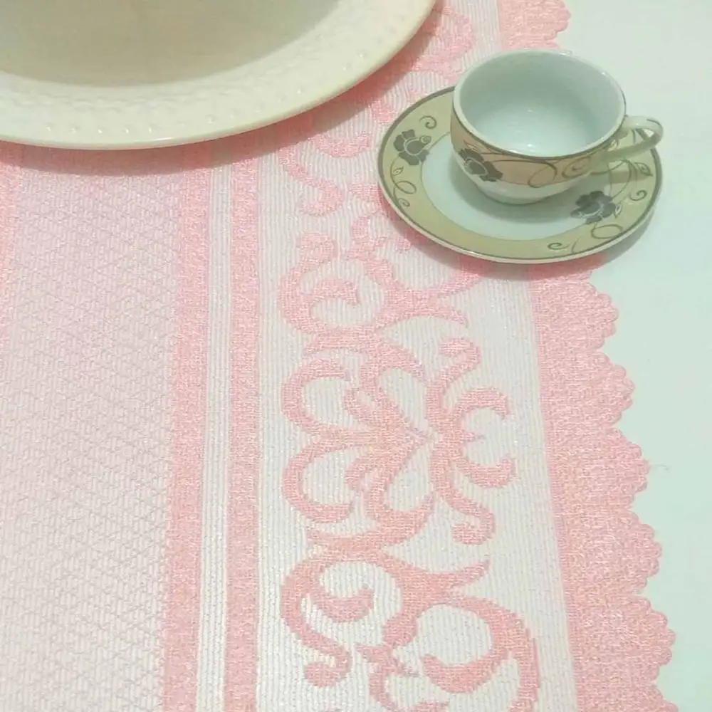 Розовый Embrodery Тюль прямоугольная крышка стола для столовой небольшой кухонный стол бегун для свадьбы День рождения, детский душ