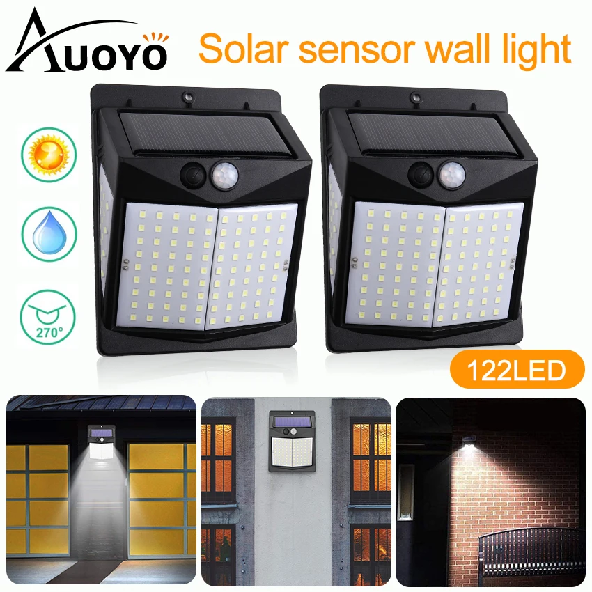 

Auoyo 140 LED Solar Light Outdoor Lighting PIR Motion Sensor Waterproof Garden Light with 270Â° Wide Angle Decoration Stair